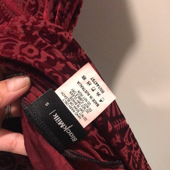 BlackMilk Burned Velvet Wine Evil Cheerleader - Picture 3 of 3